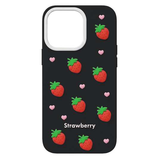 Θήκη για Apple iPhone 16 Pro, OEM, Strawberry, Μαύρη