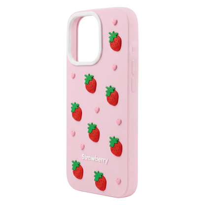 Θήκη για Apple iPhone 15 / 14 / 13, OEM, Φράουλα, Ροζ