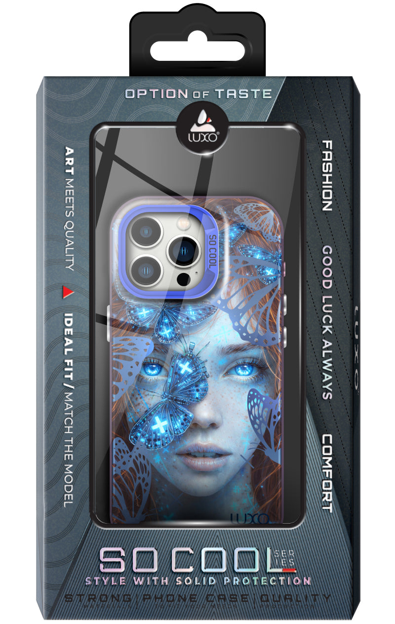 Case for Apple iPhone 17 Pro, LUXO So CooL, ArcadiA Butterfly Girl, Multicolor