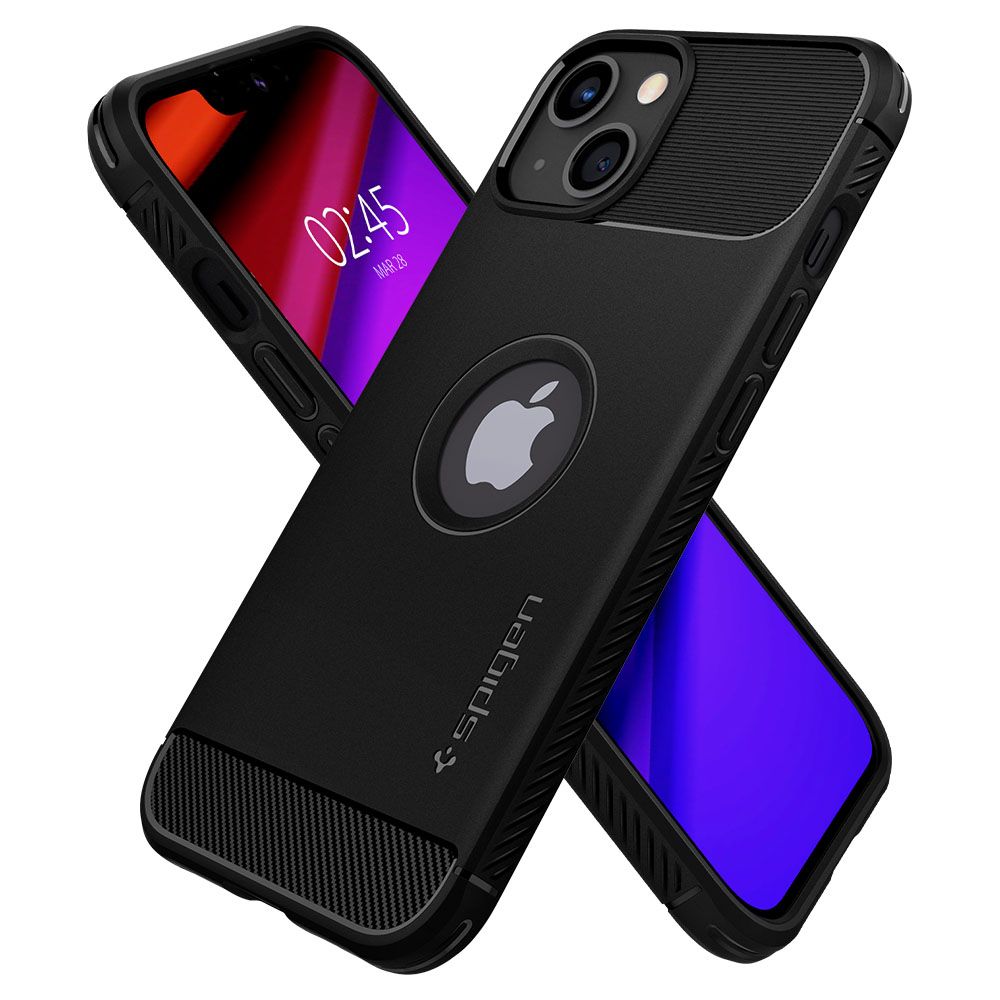 Case for Apple iPhone 13, Spigen, Rugged Armor, Black ACS03518