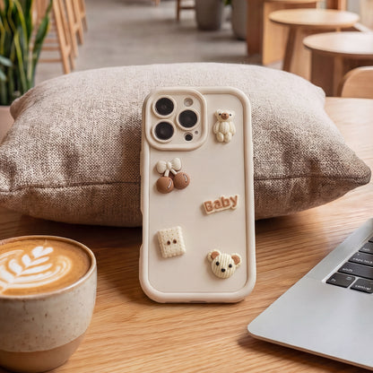 Θήκη για Apple iPhone 14, OEM, Ultra Trendy 3D Bear, Μπεζ