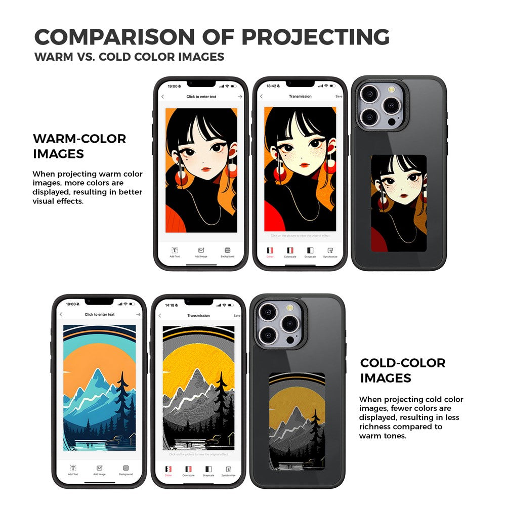 Θήκη για Apple iPhone 14 Pro Max, OEM, Προσαρμοσμένη οθόνη E-Ink, Μαύρο
