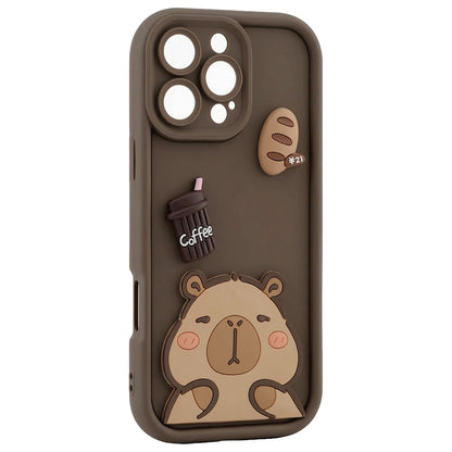 Case for Apple iPhone 14, OEM, Ultra Trendy 3D Capybara, Brown