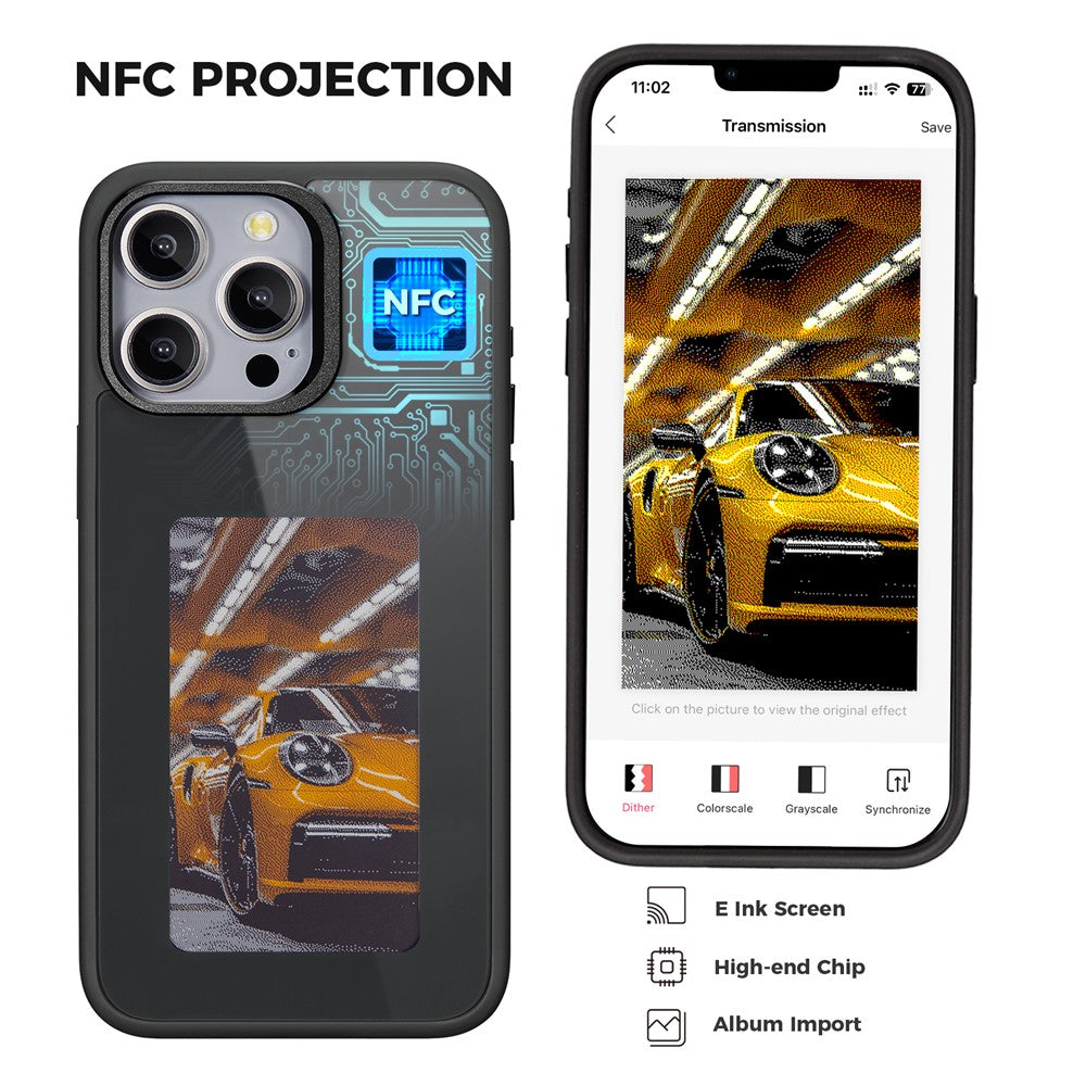Θήκη για Apple iPhone 14 Pro Max, OEM, Προσαρμοσμένη οθόνη E-Ink, Μαύρο
