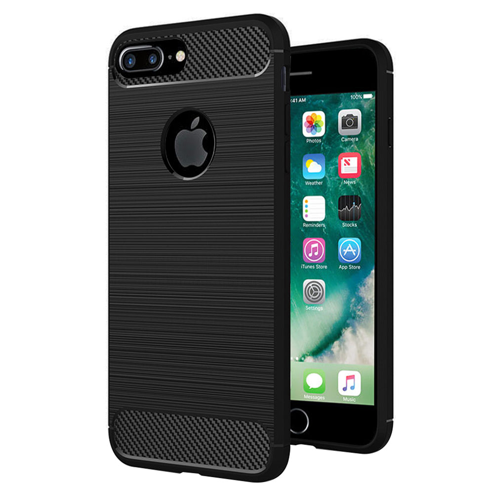 Case for Apple iPhone 7 Plus, Techsuit, Carbon, Black