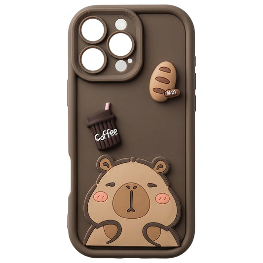 Θήκη για Apple iPhone 16 Pro Max, OEM, Ultra Trendy 3D Capybara, Καφέ