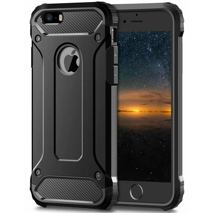 Case for Apple iPhone SE (2016) / 5 / 5s, Techsuit, Hybrid Armor, Black