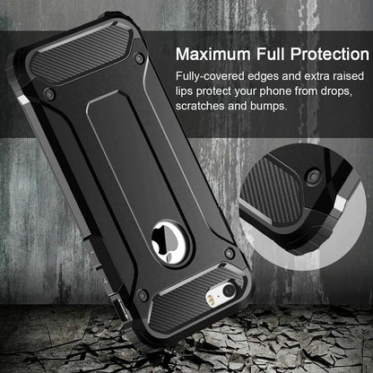 Case for Apple iPhone SE (2016) / 5 / 5s, Techsuit, Hybrid Armor, Black