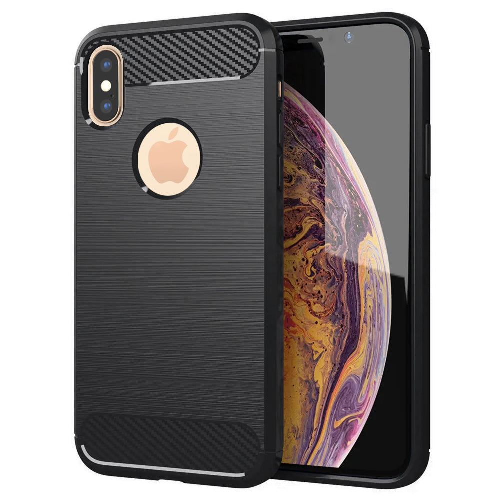 Θήκη για Apple iPhone XS Max, Techsuit, Άνθρακας, Μαύρο
