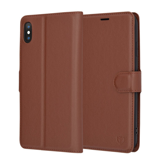 Θήκη για Apple iPhone XS Max, Techsuit, Leather Folio, Καφέ