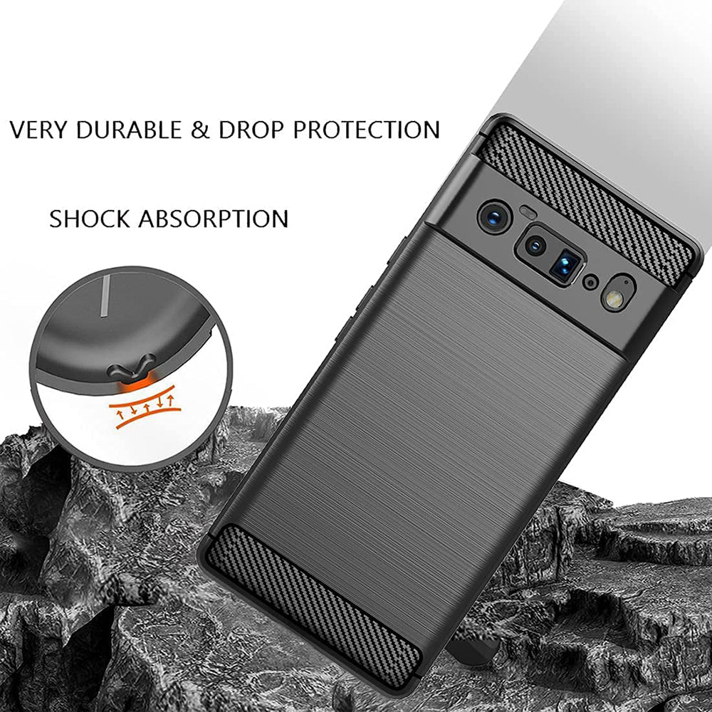 Θήκη για Google Pixel 6 Pro, Techsuit, Carbon, Μαύρο