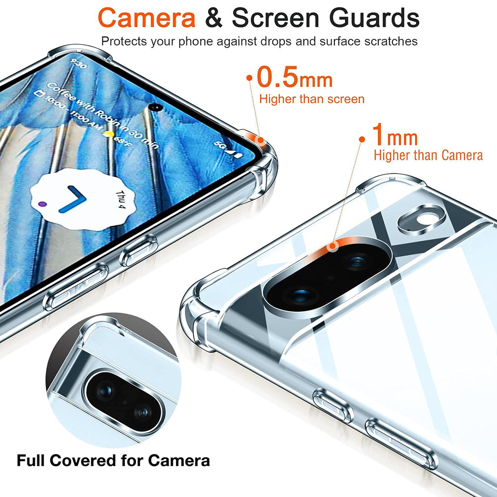 Θήκη για Google Pixel 7, Techsuit, Ανθεκτική σε Κρούσεις Διαφανής, Διάφανη