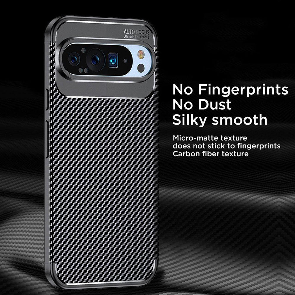 Case for Google Pixel 9 Pro, Techsuit, CarbonFiber, Black