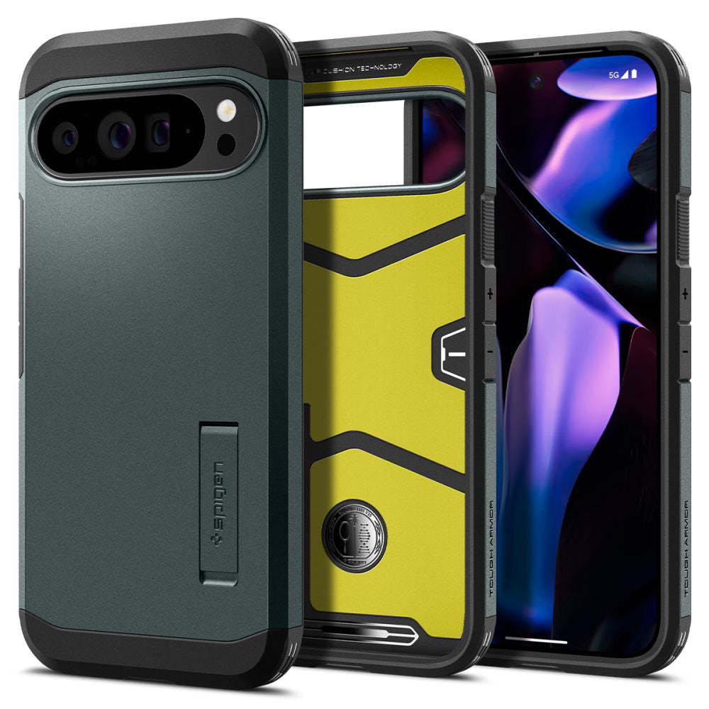 Θήκη για Google Pixel 9 Pro XL, Spigen, Tough Armor, Πράσινη
