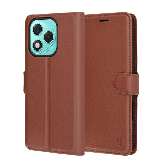 Case for Honor 400 Lite, Techsuit, Leather Folio, Brown