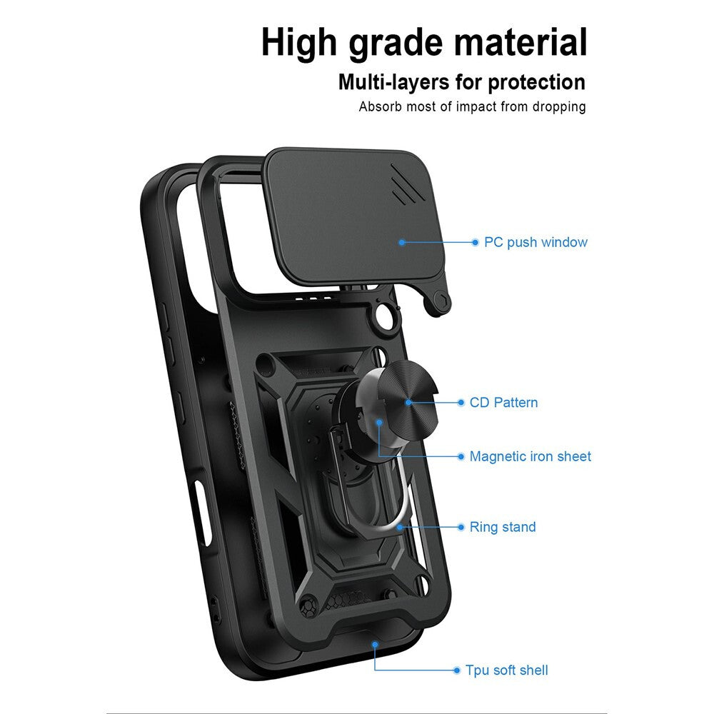 Case for Honor 600, OEM, CamShield, Black
