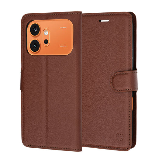 Θήκη για Honor 600 Pro / 600, Techsuit, Δερμάτινο Φύλλο, Καφέ