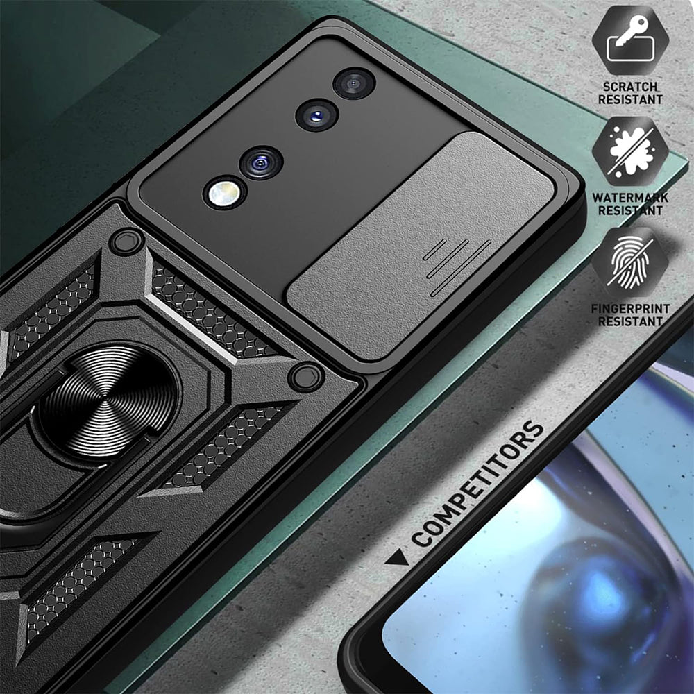 Θήκη για Honor 70, Techsuit, CamShield, Μαύρο
