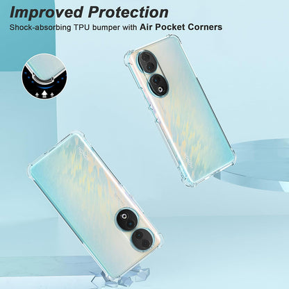 Θήκη για Honor 90 Pro, Techsuit, Ανθεκτική σε Κρούσεις Διαφανής, Διάφανη