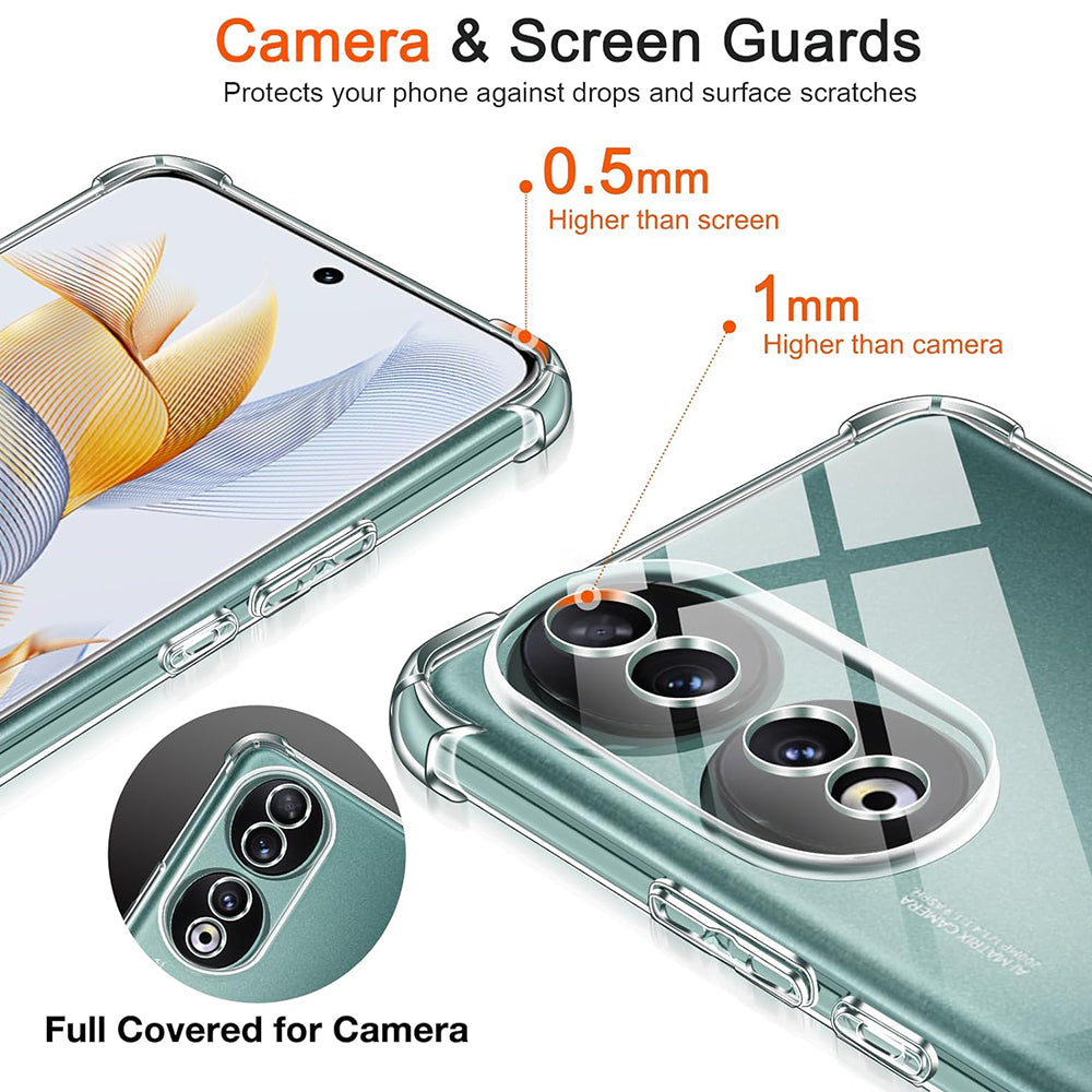 Case for Honor 90, Techsuit, Shockproof Clear, Transparent