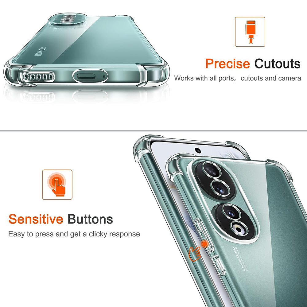 Case for Honor 90, Techsuit, Shockproof Clear, Transparent