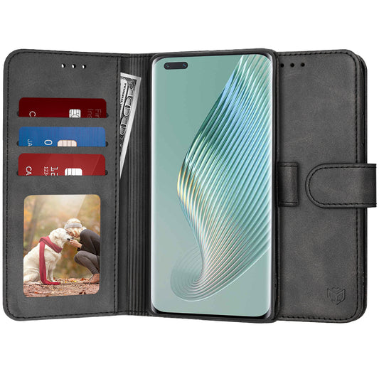 Case for Honor Magic5 Pro, Techsuit, Diary Book, Black