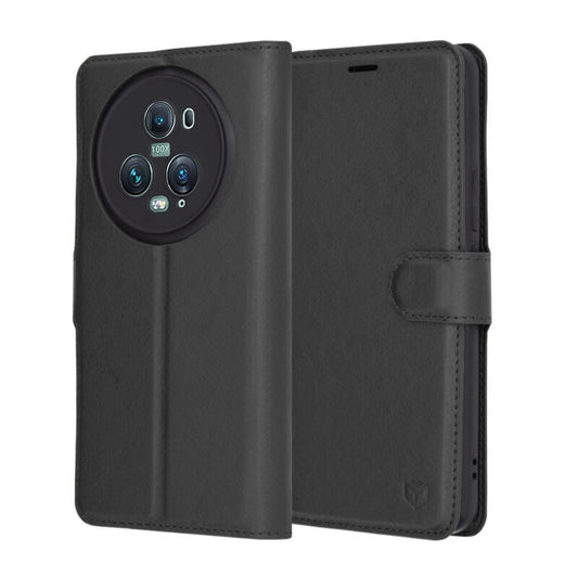 Case for Honor Magic5 Pro, Techsuit, Leather Folio, Black