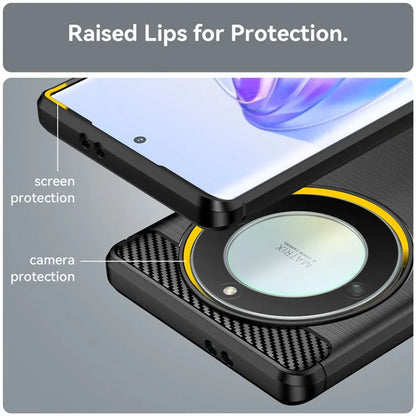 Θήκη για Honor Magic6 Lite, Techsuit, Carbon, Μαύρο