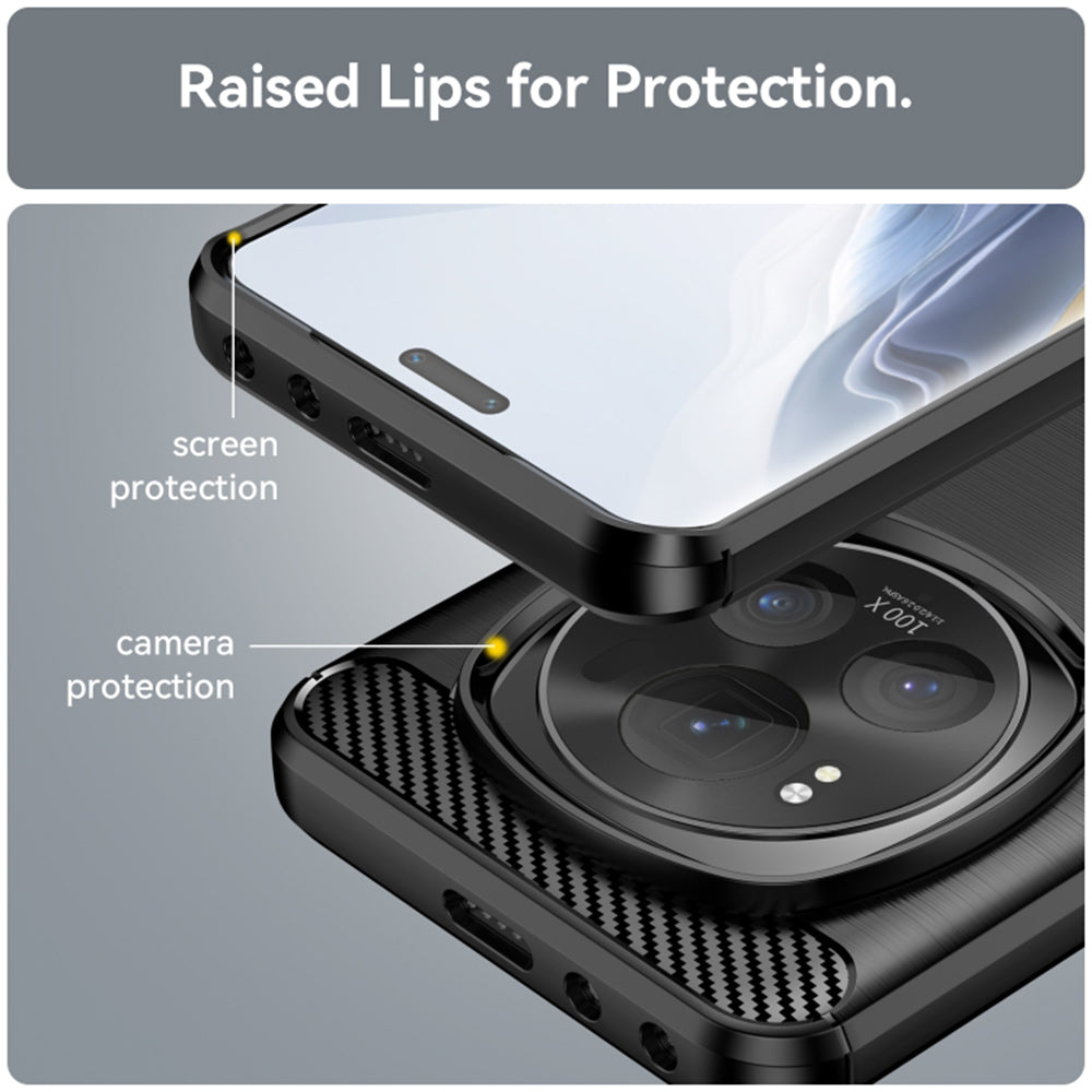 Θήκη για Honor Magic6 Pro, Techsuit, Carbon, Μαύρο