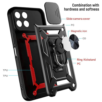 Θήκη για Honor X6a, Techsuit, CamShield, Μαύρη