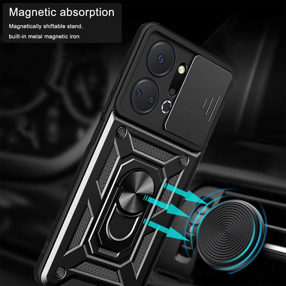 Case for Honor X7a, Techsuit, CamShield, Black