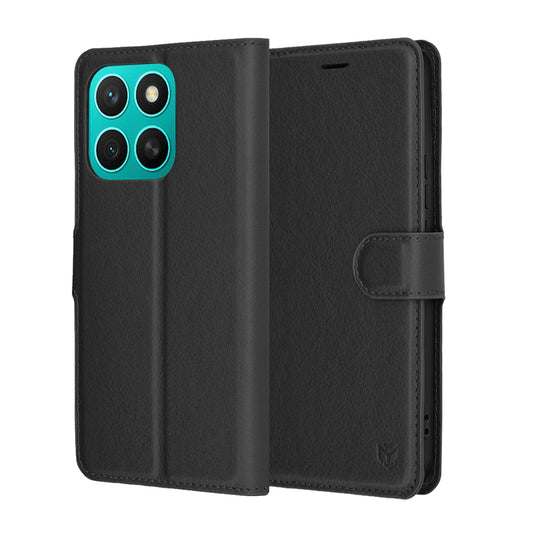 Θήκη για Honor X8c, Techsuit, Leather Folio, Μαύρη