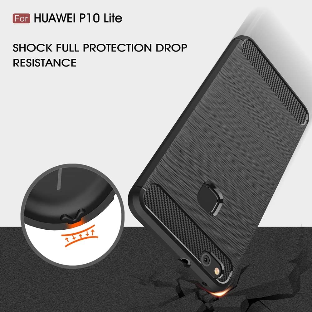 Θήκη για Huawei P10 Lite, Techsuit, Carbon, Μαύρο