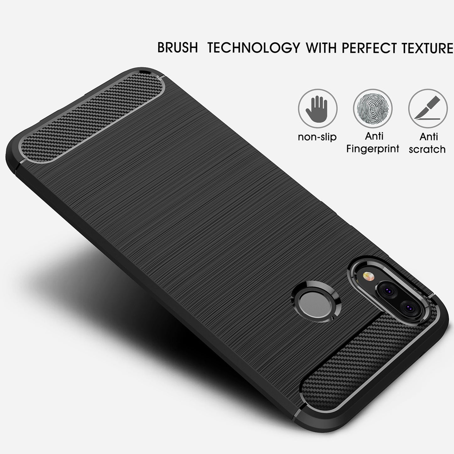 Θήκη για Huawei P20 Lite, Techsuit, Carbon, Μαύρο