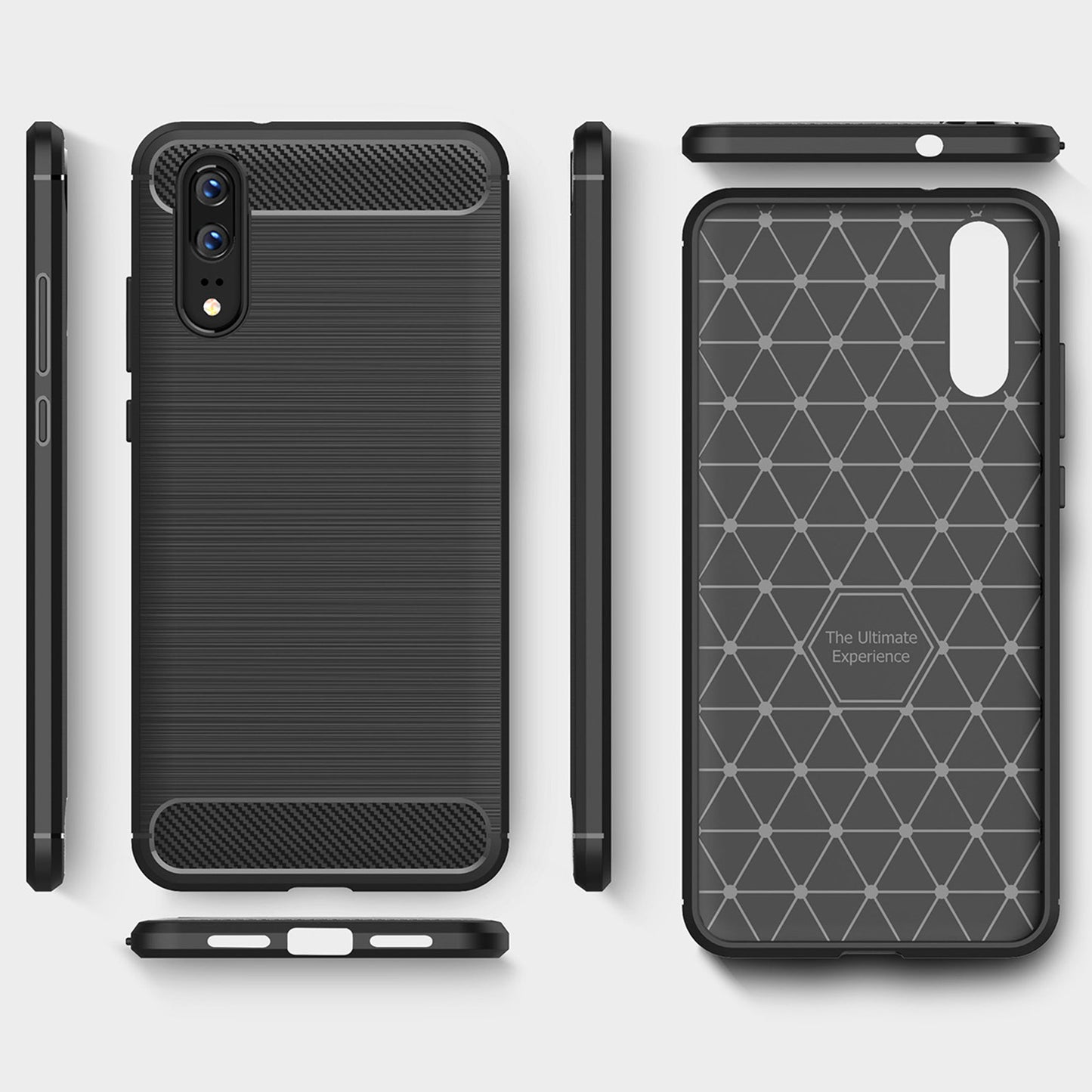 Θήκη για Huawei P20, Techsuit, Carbon, Μαύρο