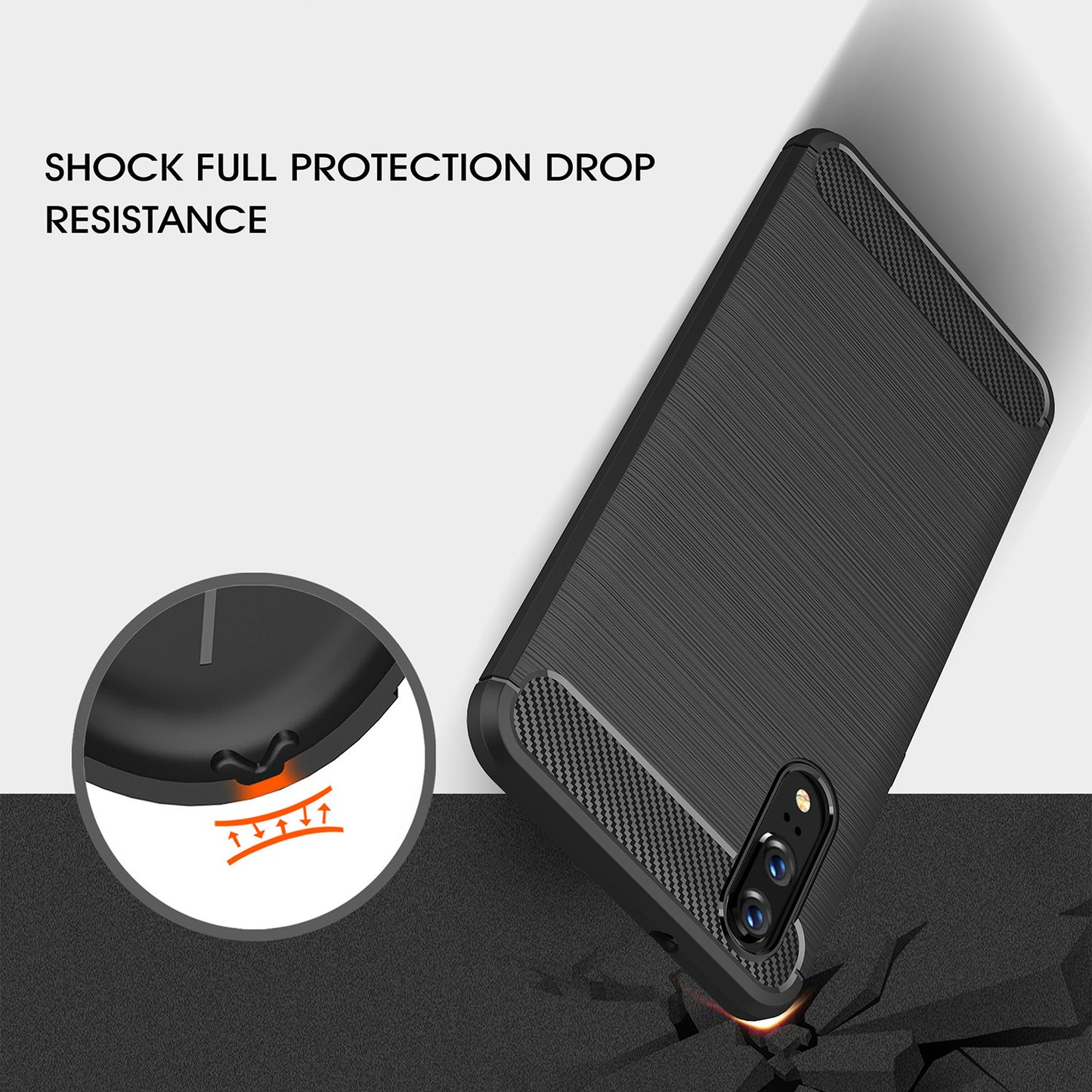 Θήκη για Huawei P20, Techsuit, Carbon, Μαύρο