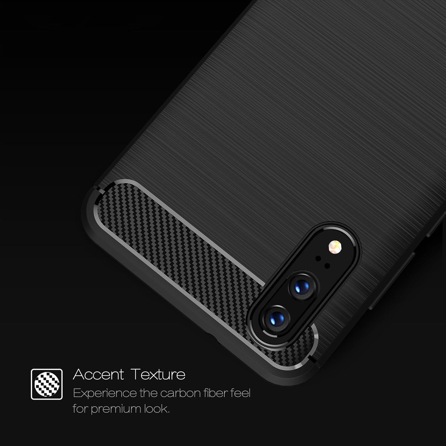 Θήκη για Huawei P20, Techsuit, Carbon, Μαύρο