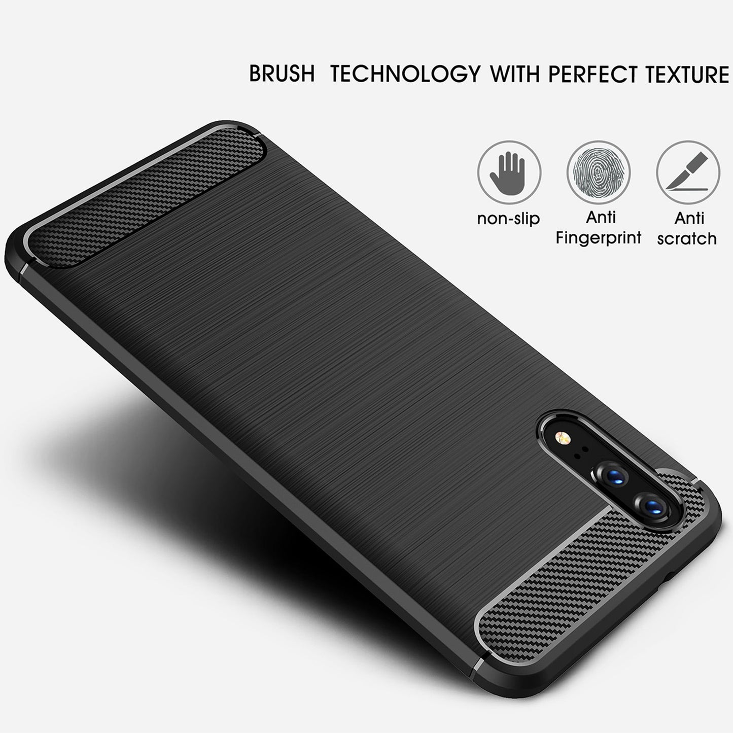 Θήκη για Huawei P20, Techsuit, Carbon, Μαύρο