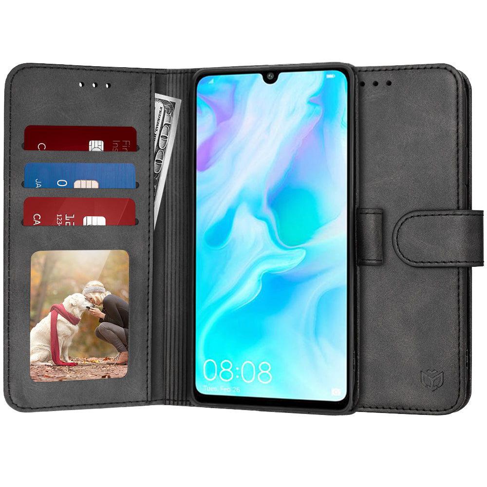 Θήκη για Huawei P30 lite New Edition / P30 lite, Techsuit, Diary Book, Μαύρη