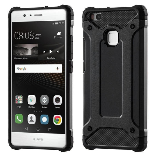 Case for Huawei P9 lite (2016), Techsuit, Hybrid Armor, Black