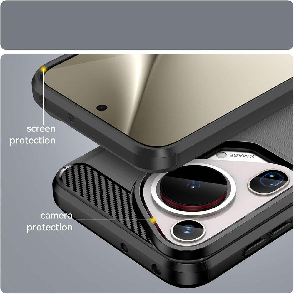 Case for Huawei Pura 70 Ultra, Techsuit, Carbon, Black