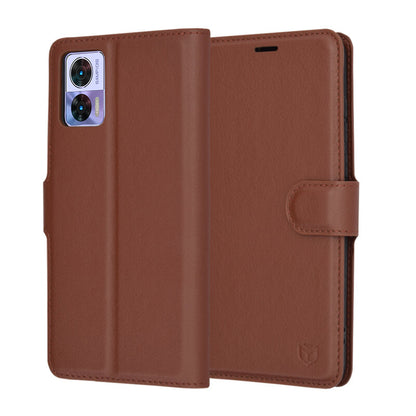 Θήκη για Motorola Edge 30 Neo, Techsuit, Leather Folio, Καφέ