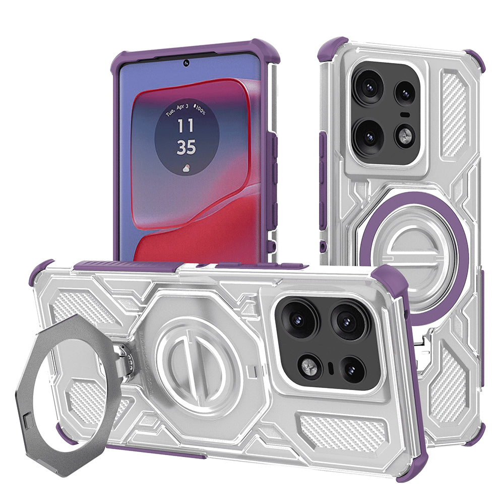 Θήκη για Motorola Edge 50 Pro, Techsuit, Carbon Shield Pro, Μωβ
