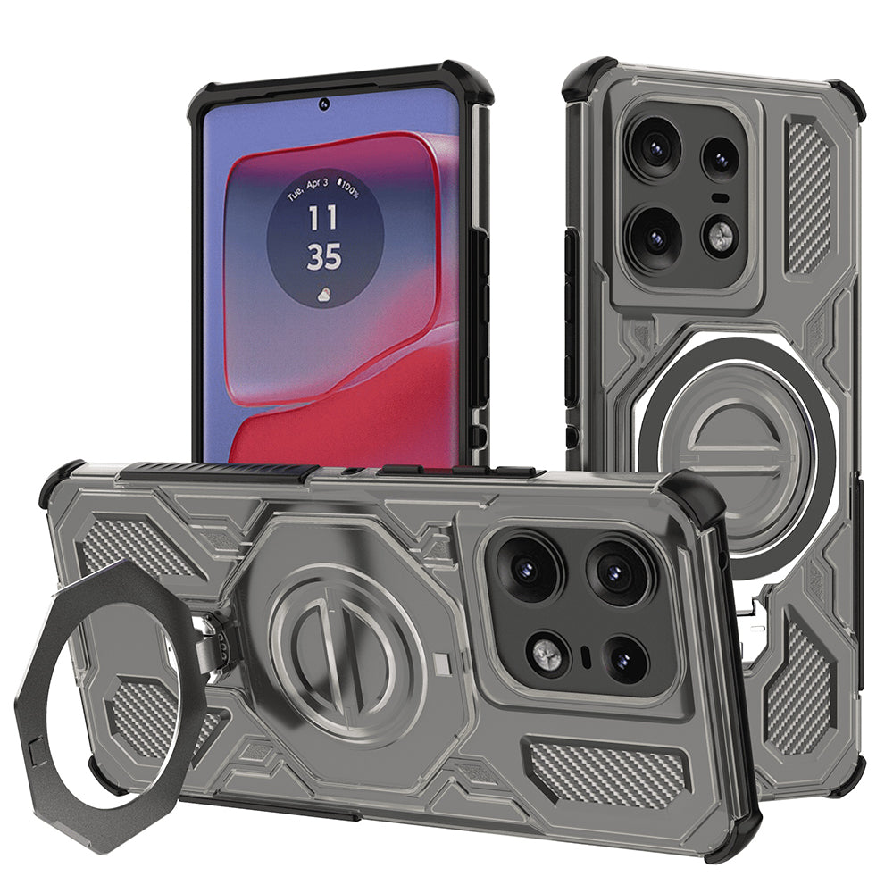 Θήκη για Motorola Edge 50 Pro, Techsuit, Carbon Shield Pro, Καπνιστό