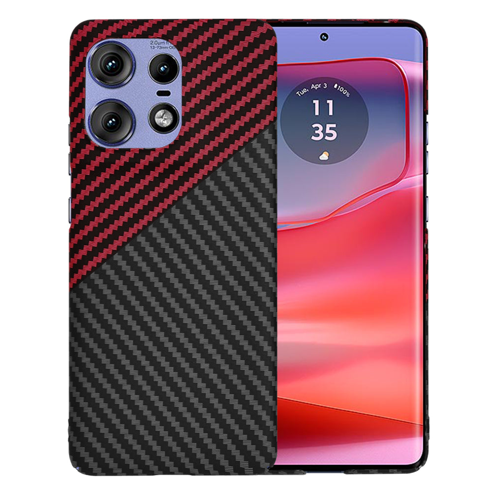Θήκη για Motorola Edge 50 Pro, Techsuit, Carbonite FiberShell, Μαύρο Κόκκινο