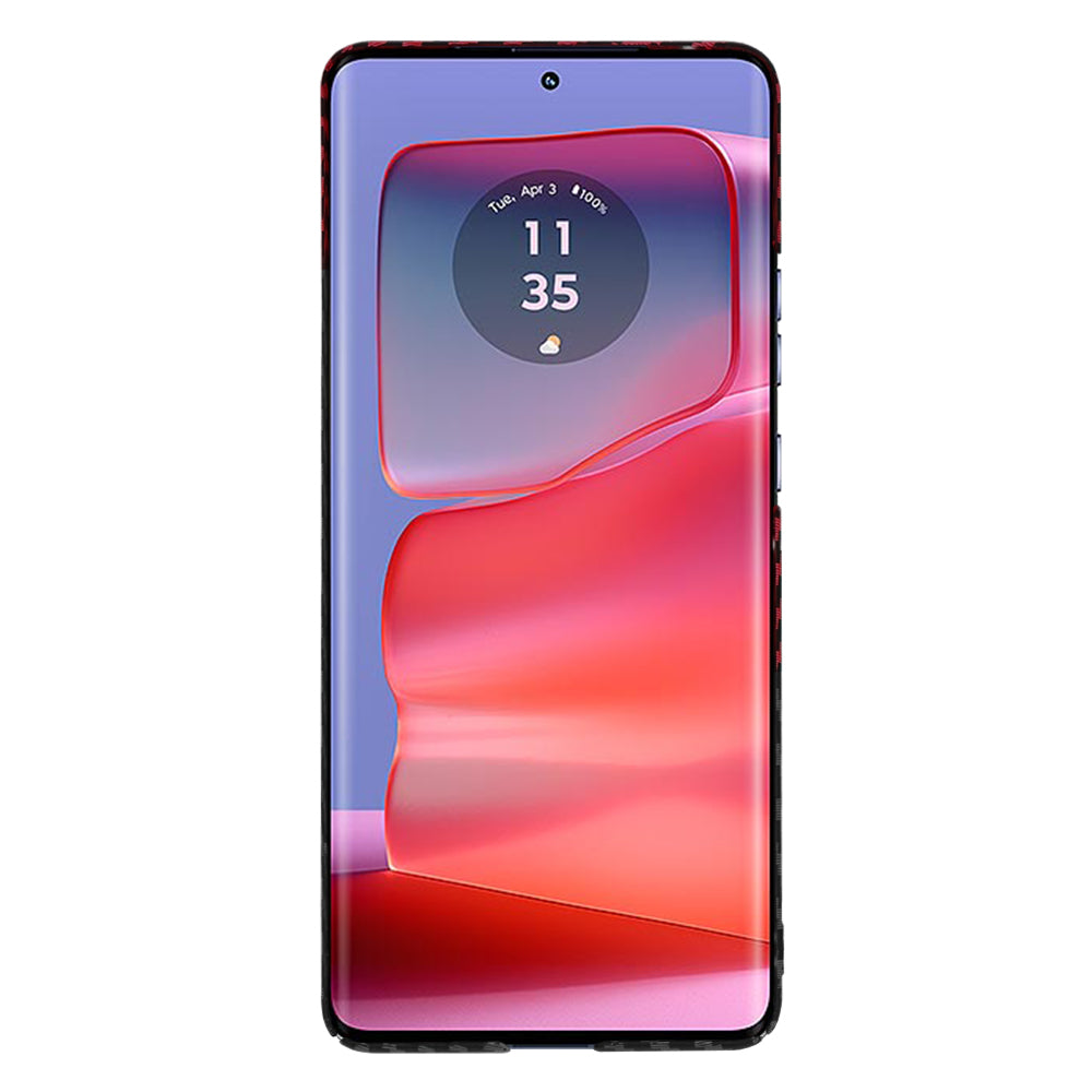 Θήκη για Motorola Edge 50 Pro, Techsuit, Carbonite FiberShell, Μαύρο Κόκκινο
