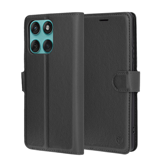 Θήκη για Motorola Edge 60 Fusion / Edge 60, Techsuit, Δερμάτινο Φύλλο, Μαύρο