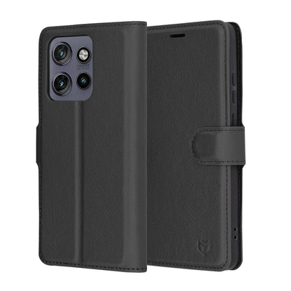 Θήκη για Motorola Edge 60 Neo / Edge 50 Neo, Techsuit, Leather Folio, Μαύρη