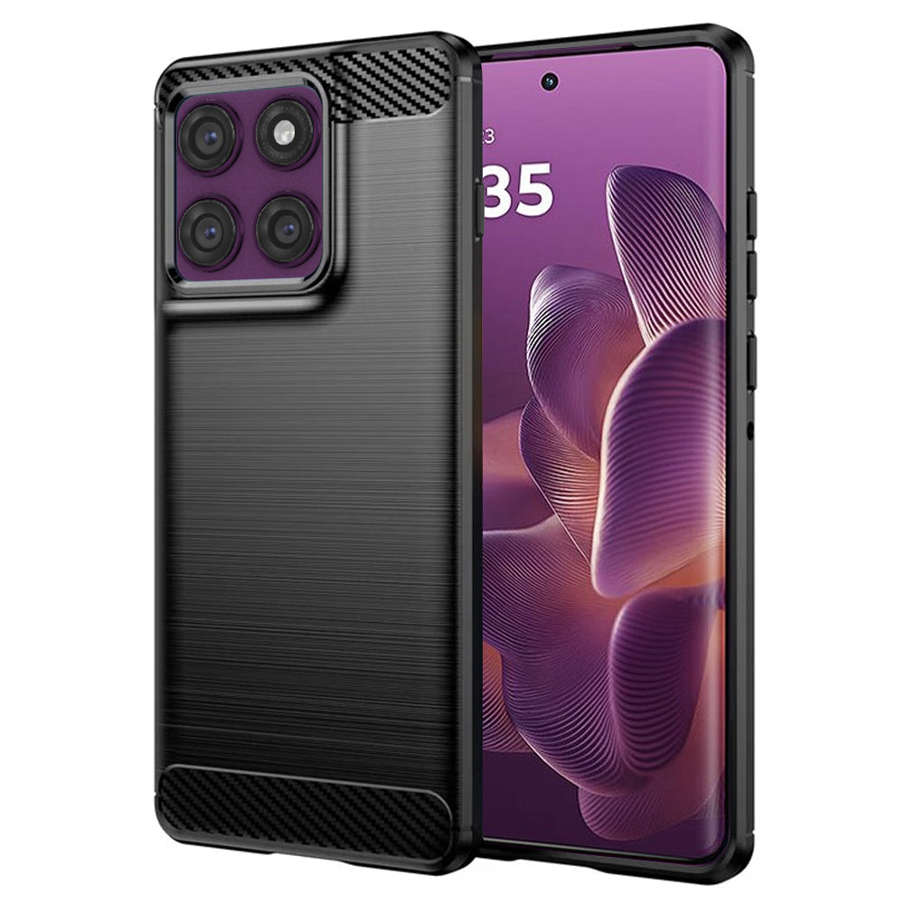 Θήκη για Motorola Edge 60 Pro, Techsuit, Carbon, Μαύρη