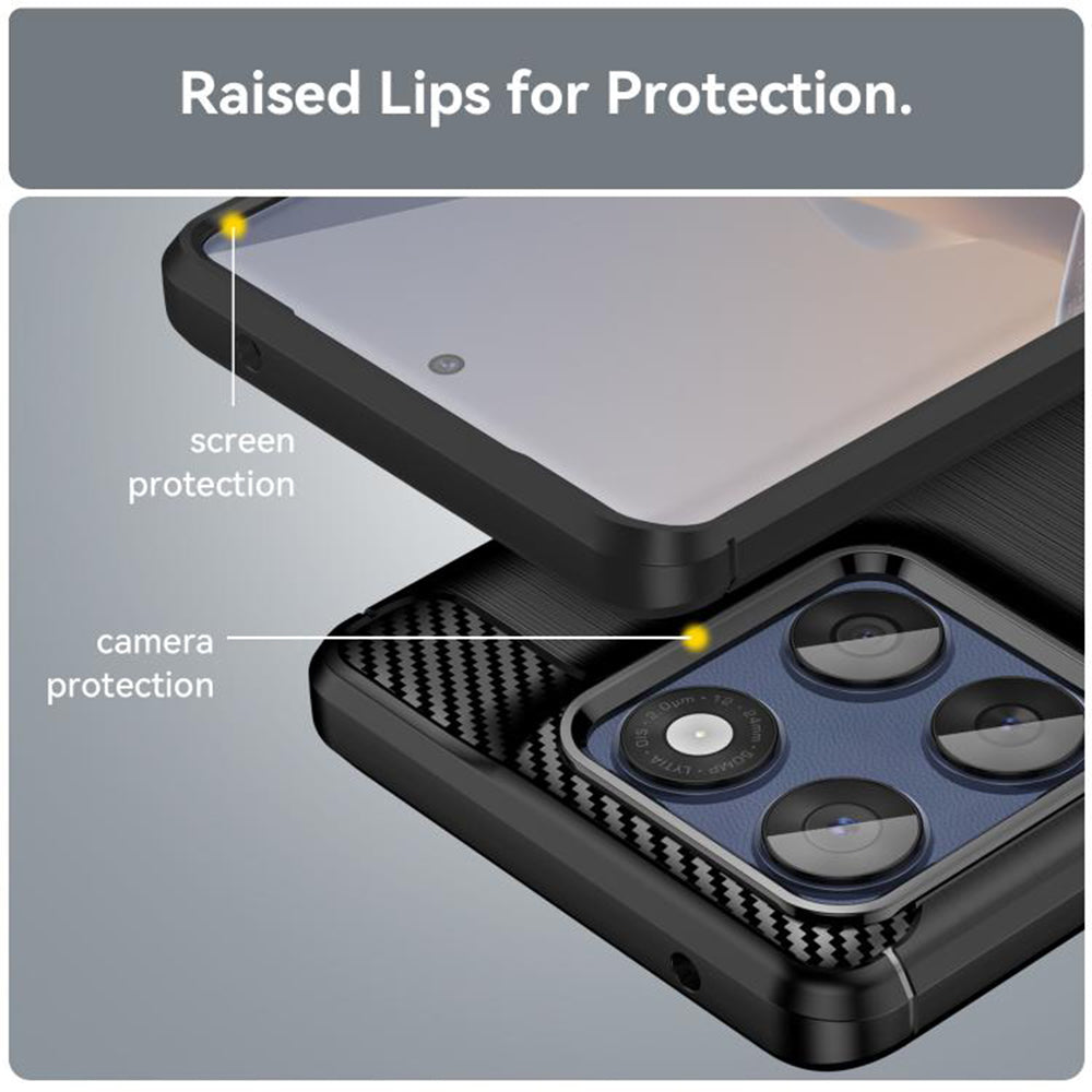 Θήκη για Motorola Edge 60 Pro, Techsuit, Carbon, Μαύρη